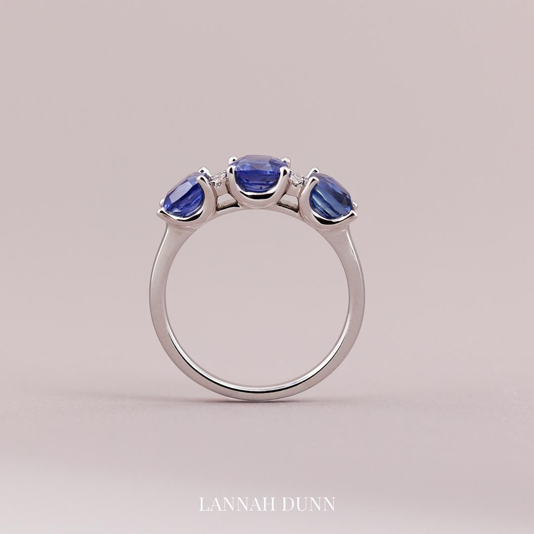 Natural sapphire & diamond engagement ring