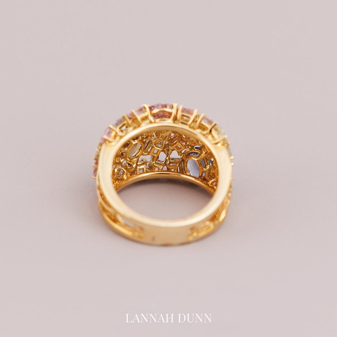 Sapphire & Diamond encrusted dress ring