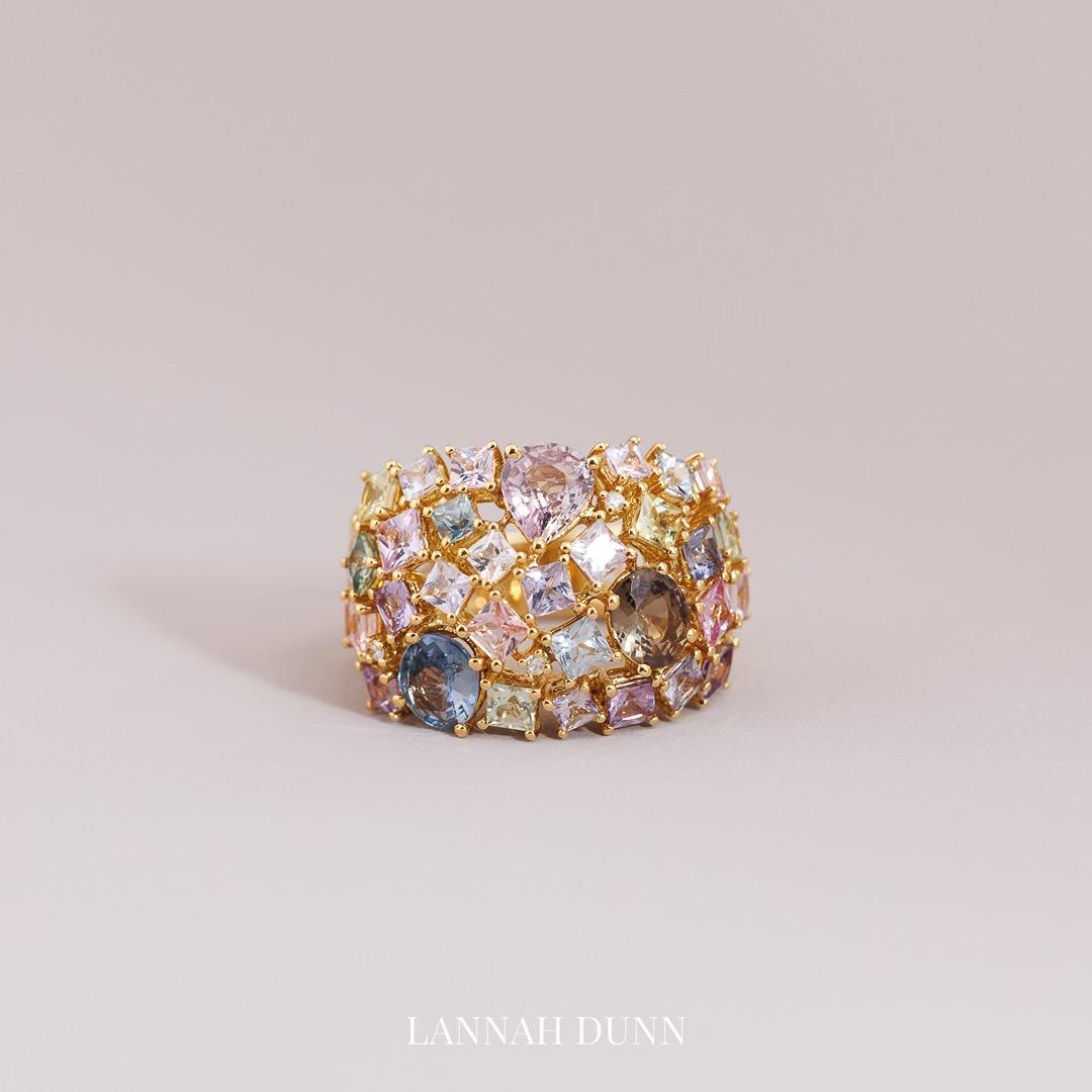 Sapphire & Diamond encrusted dress ring
