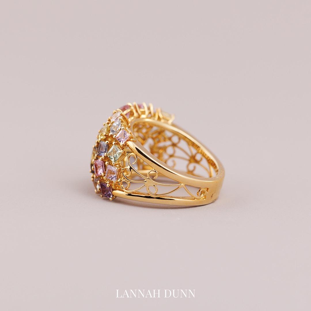 Sapphire & Diamond encrusted dress ring