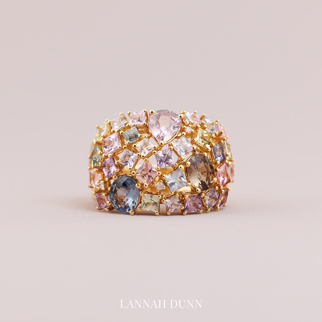 Sapphire & Diamond encrusted dress ring