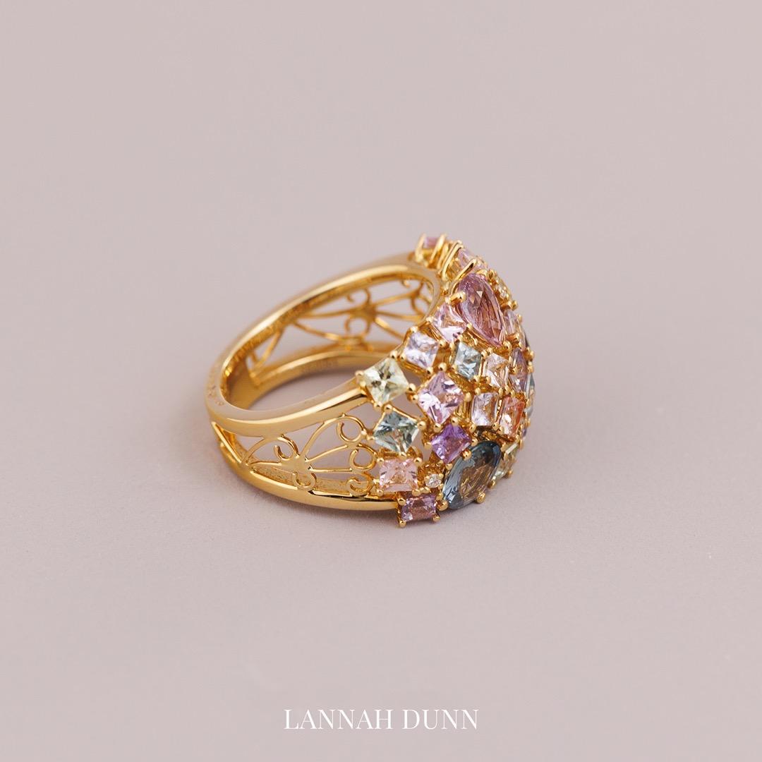 Sapphire & Diamond encrusted dress ring