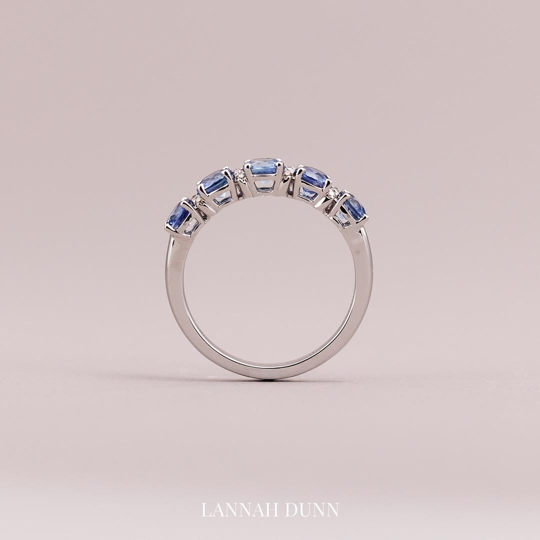 Sapphire & diamond eternity wedding half band