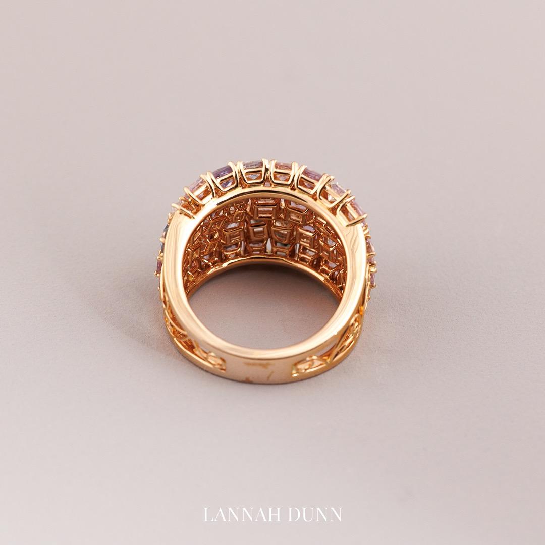 Diamond and natural spinel encrusted gemstone dress ring