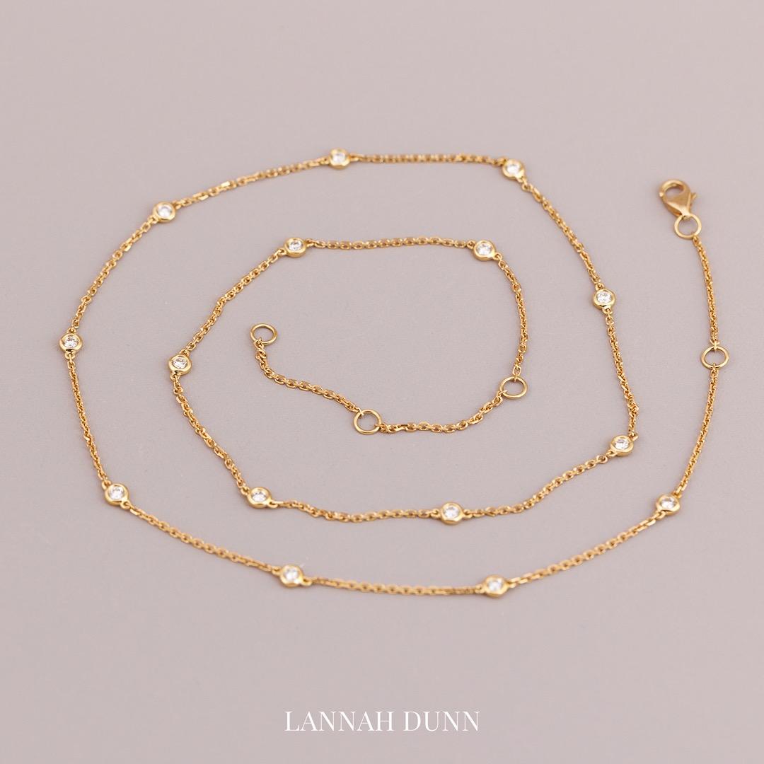 LD Sparkle chain diamond spacer necklace