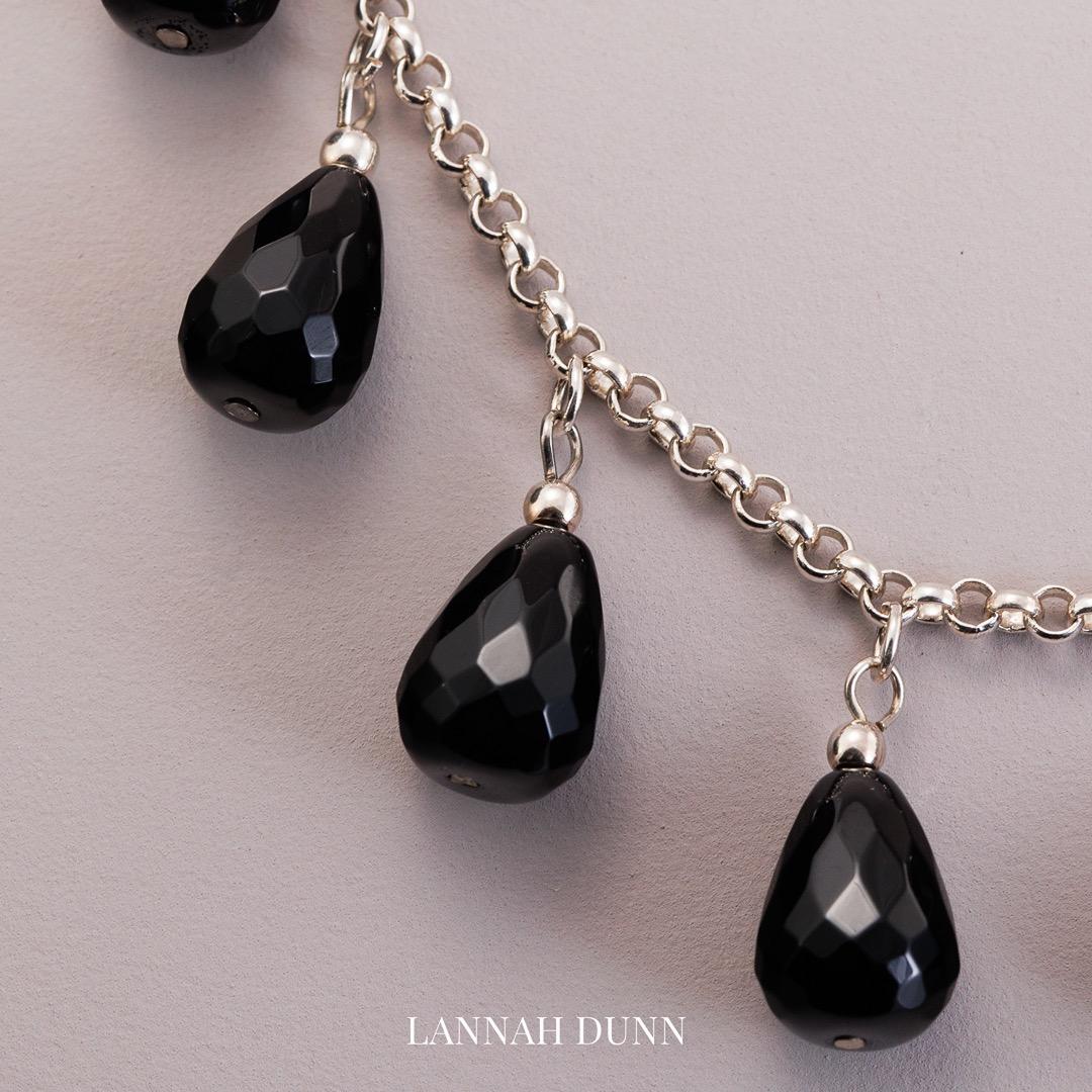 Onyx drop bracelet