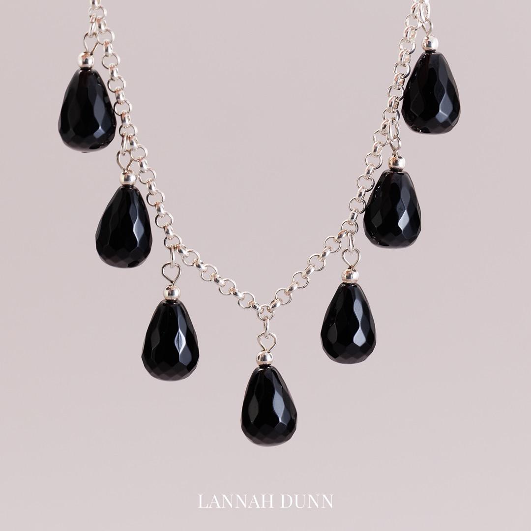Onyx drop bracelet