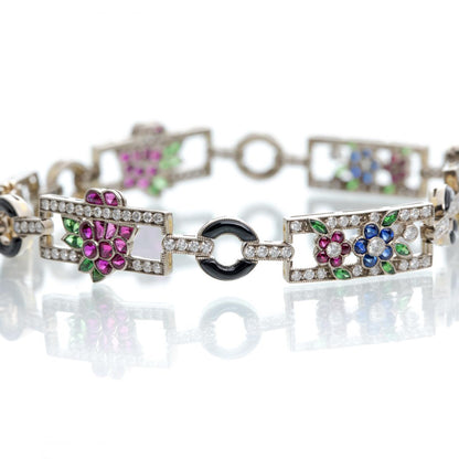 Exquisite precious gems & diamond bracelet