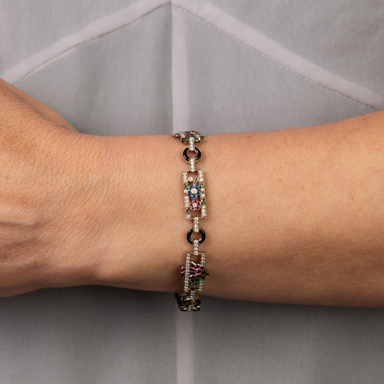 Exquisite precious gems & diamond bracelet