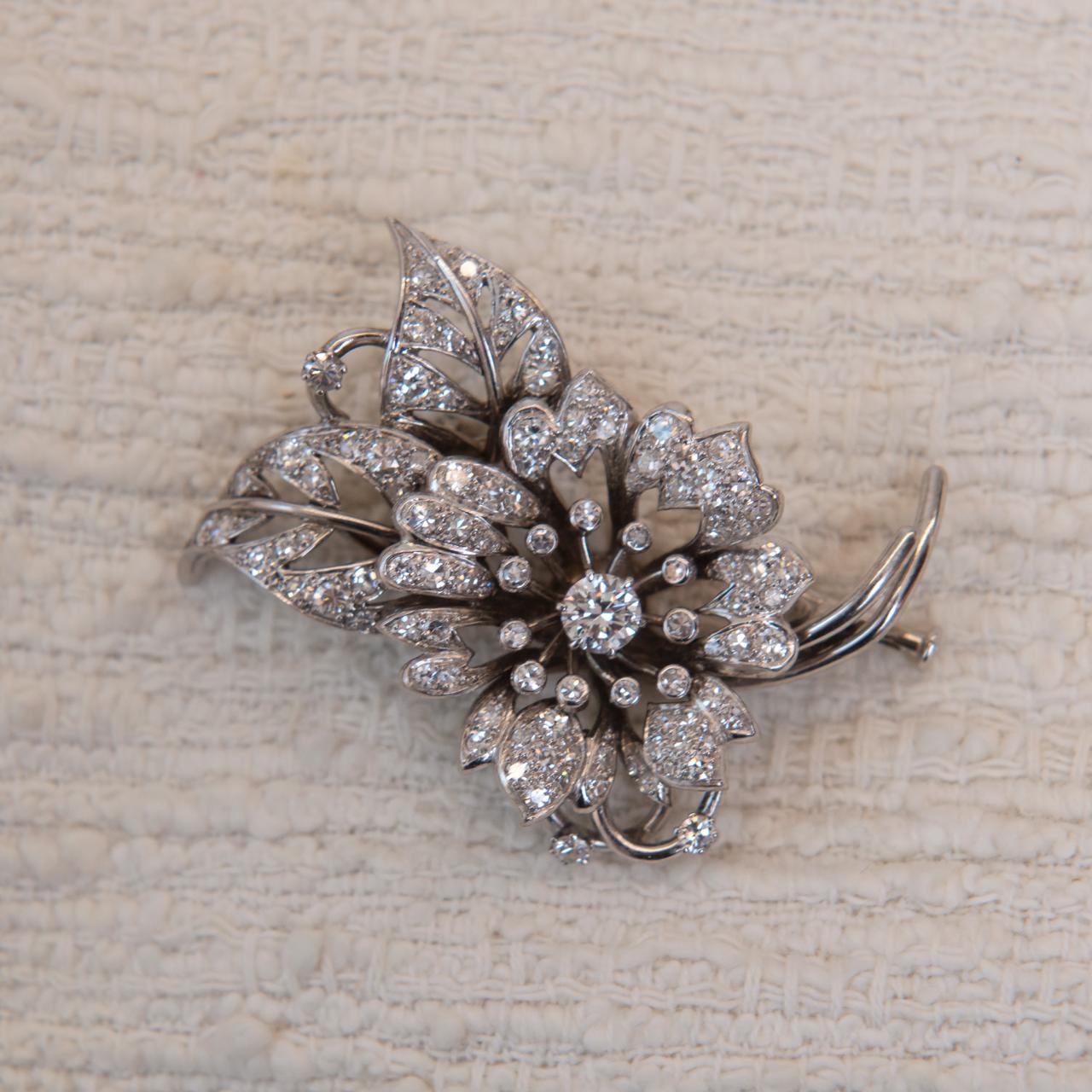 Antique French Flower Spray Brooch