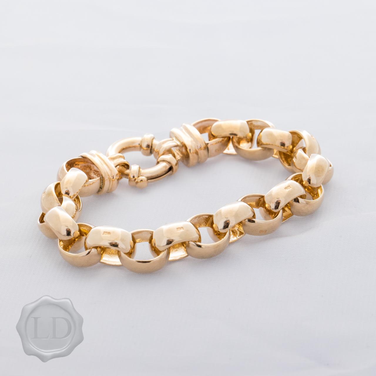 Yellow Gold Oval Belcher Link Bracelet