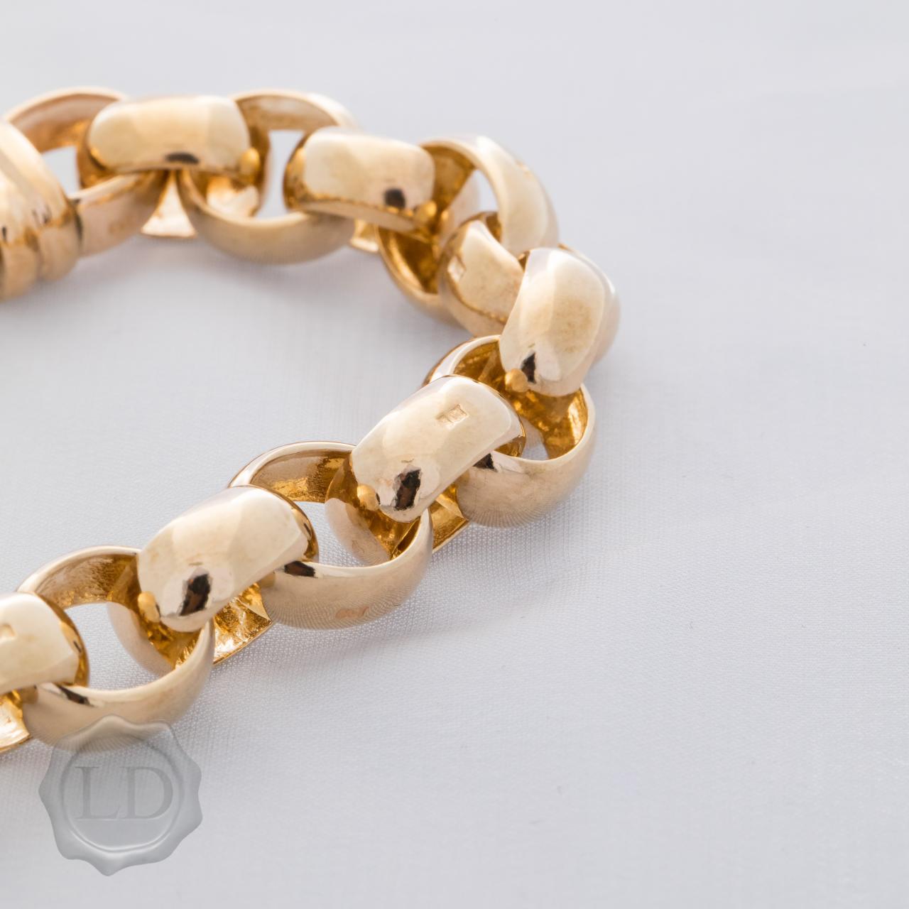 Yellow Gold Oval Belcher Link Bracelet