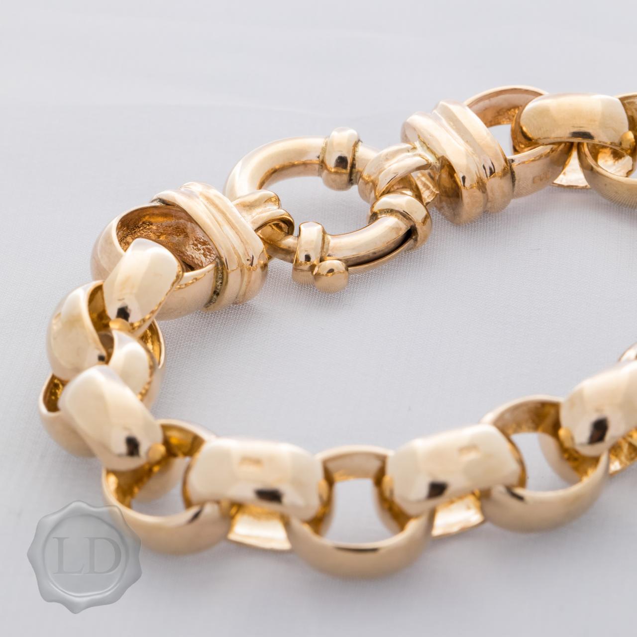 Yellow Gold Oval Belcher Link Bracelet