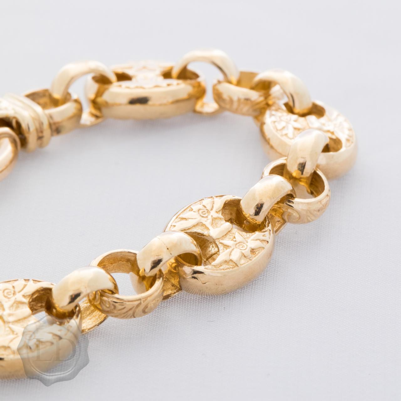 Textured vintage style 9ct linked bracelet