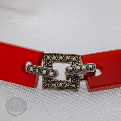Vintage look carnelian and marcasite bracelet