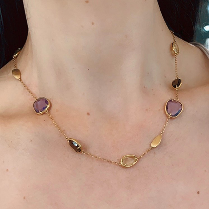 Natural gemstone necklace