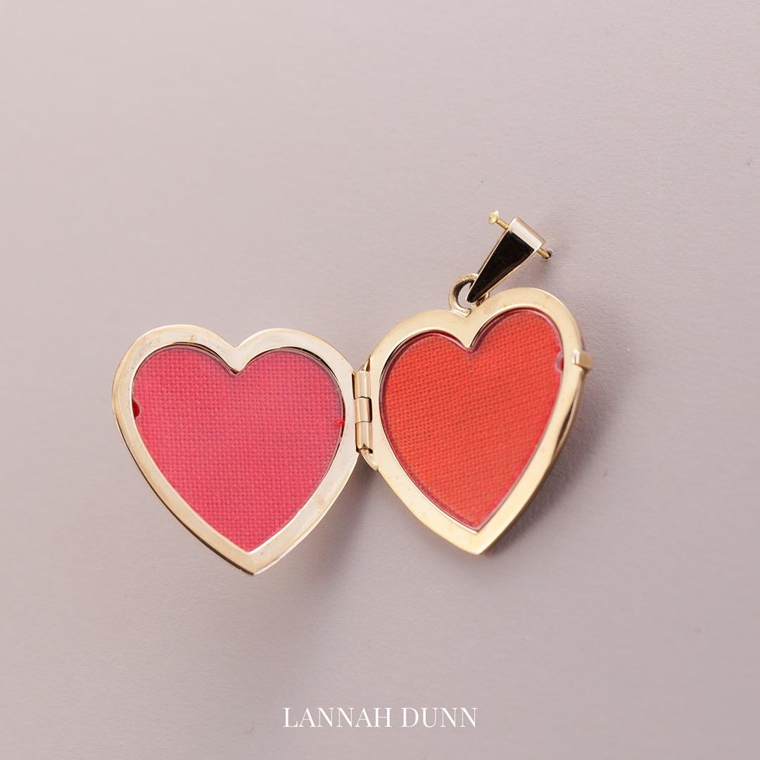 Italian Heart photo locket in 9ct yellow gold