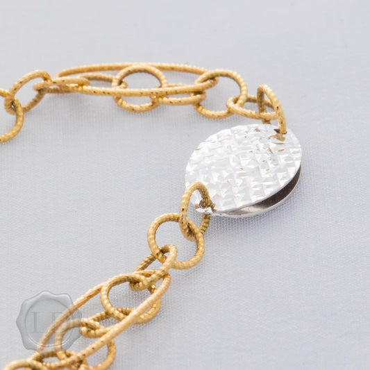 High carat fine chain yellow & white gold bracelet High carat fine chain yellow & white gold bracelet