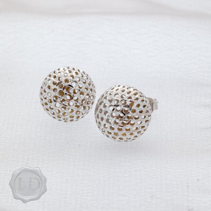 Italian sparkle studs in 9ct white gold, large