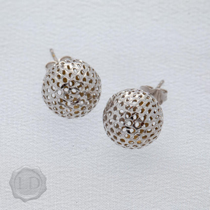 Italian sparkle studs in 9ct white gold, large