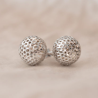 Italian sparkle studs in 9ct white gold, large