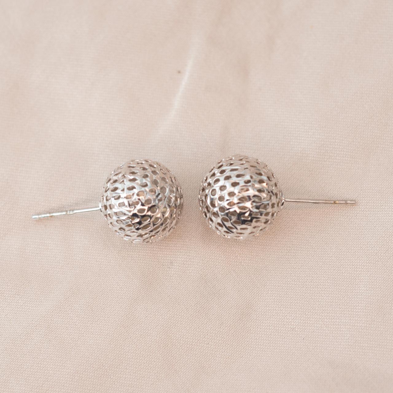 Italian sparkle studs in 9ct white gold, large