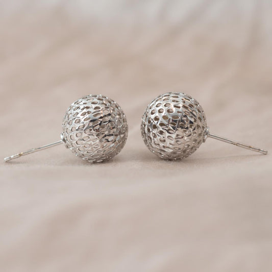 Italian sparkle studs in 9ct white gold, large Italian sparkle studs in 9ct white gold, large