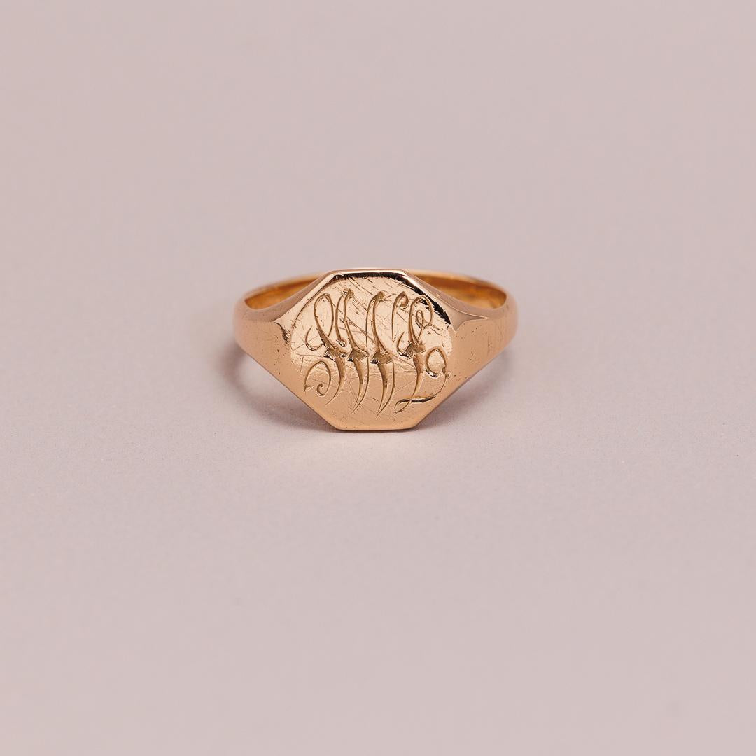 Antique Signet Rose Gold Ring