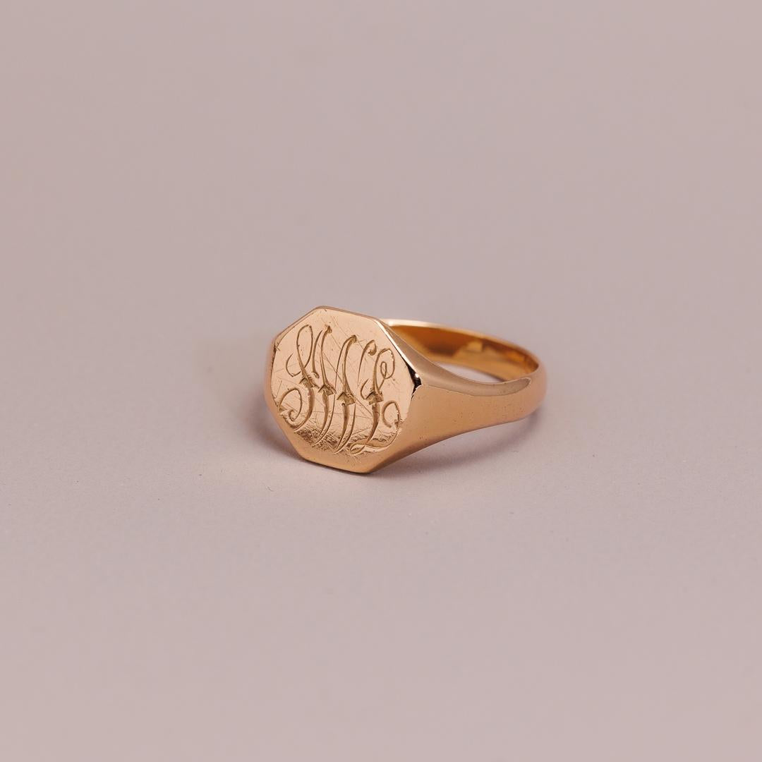 Antique Signet Rose Gold Ring