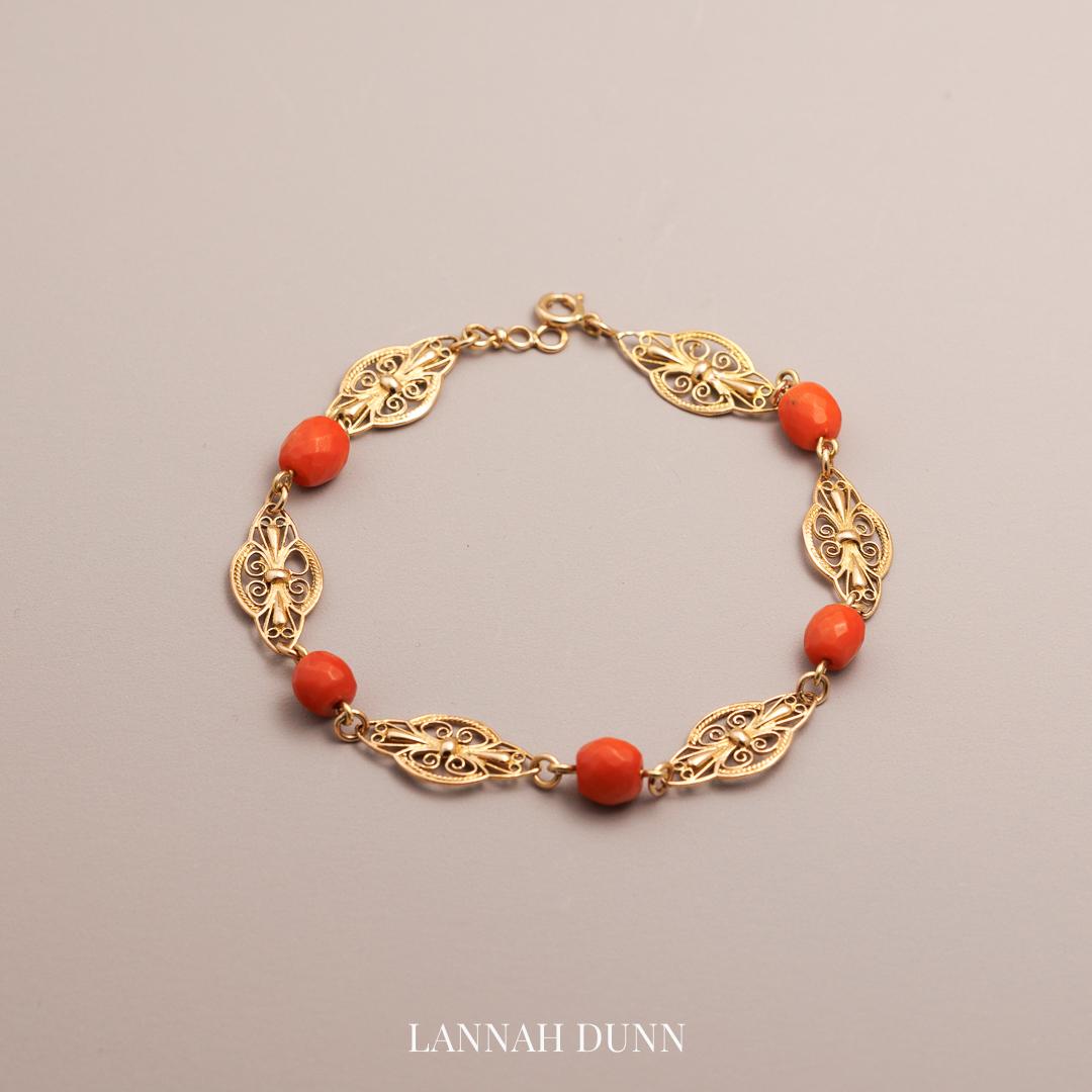 Rare antique  French bracelet with coral