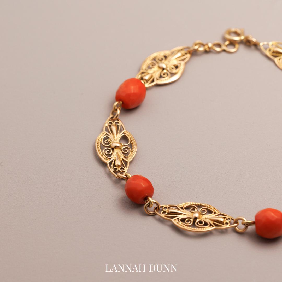 Rare antique  French bracelet with coral