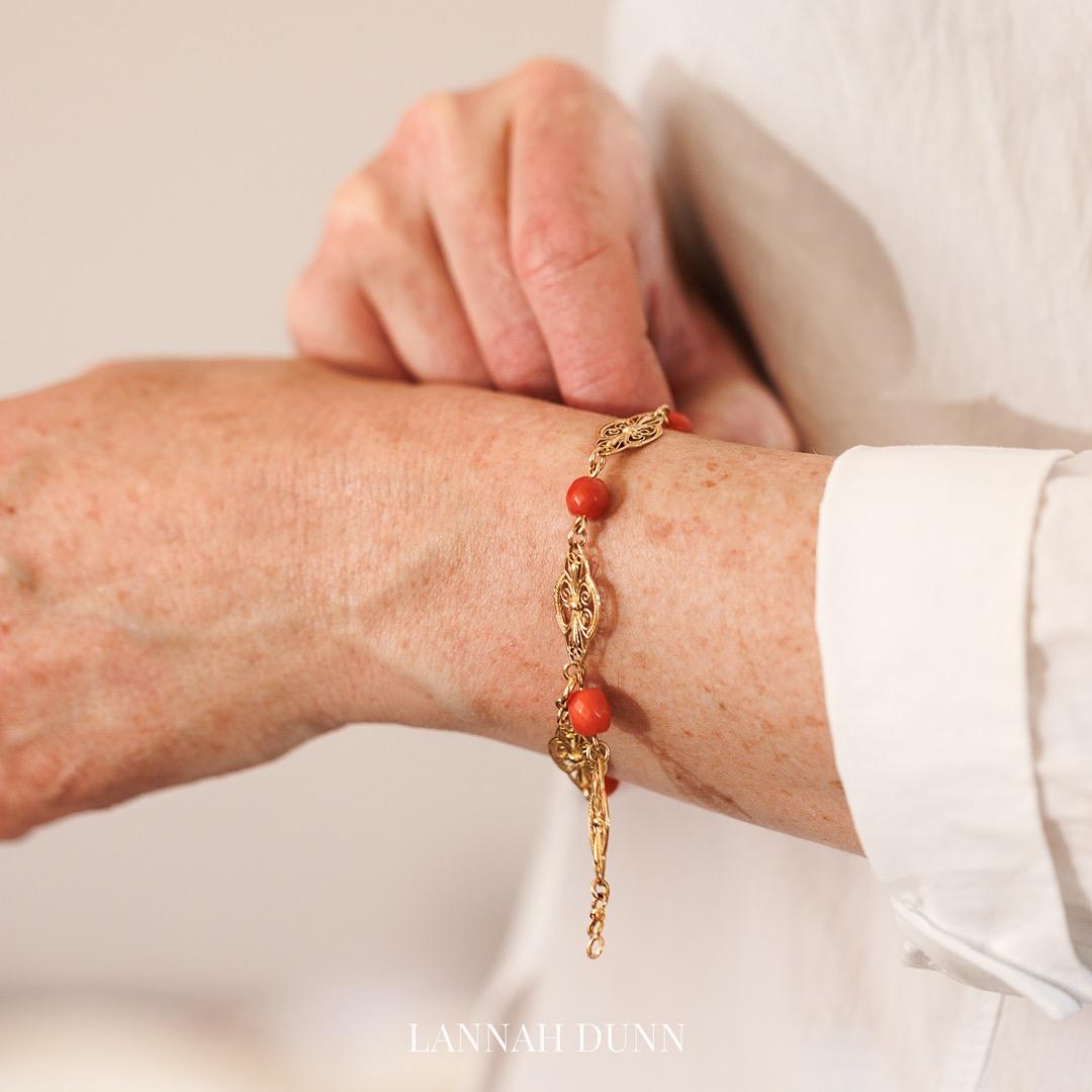Rare antique  French bracelet with coral