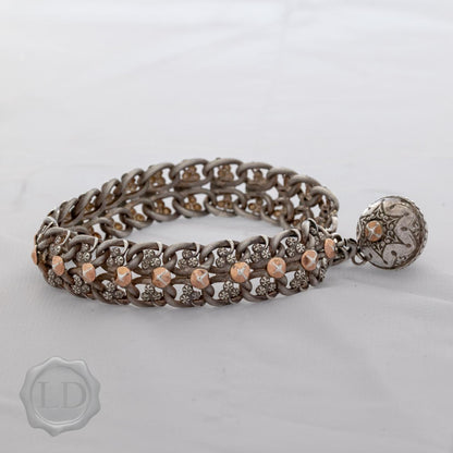 French ornate bracelet with orb pendant charm circa 1900