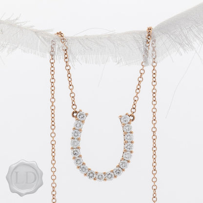 Diamond Maxi Horseshoe necklace, rose gold