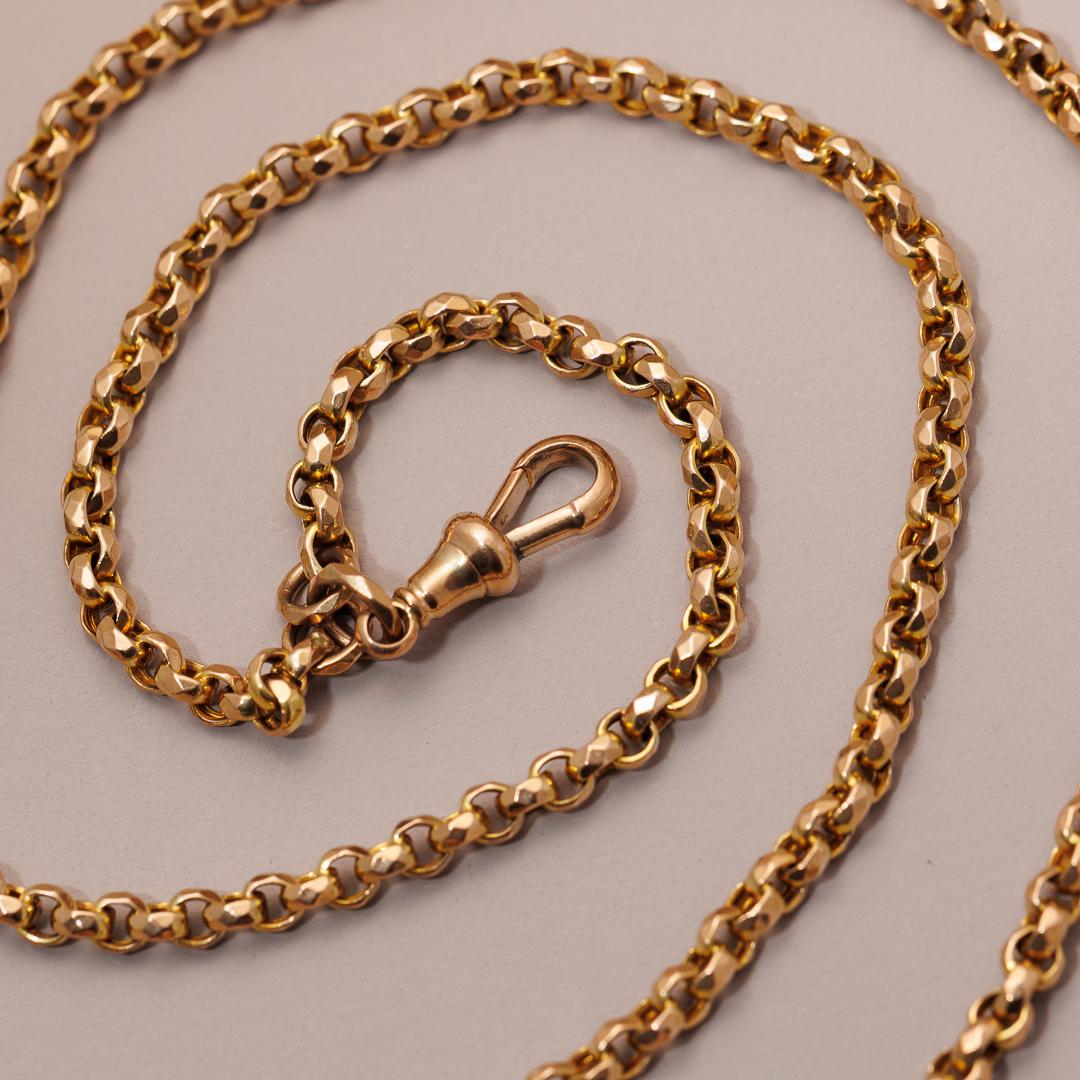 9ct gold faceted belcher antique English chain