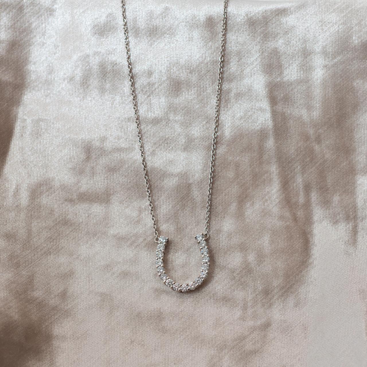 Diamond Maxi horseshoe necklace, White gold