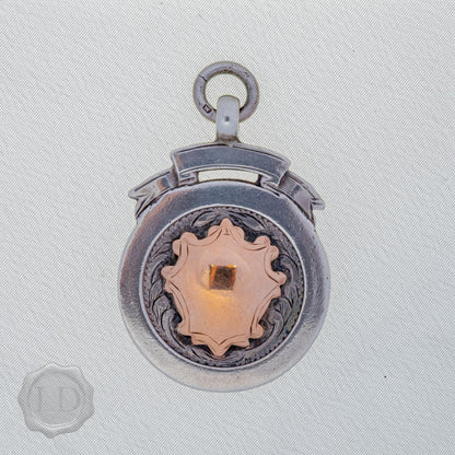 Antique silver medal fob pendant