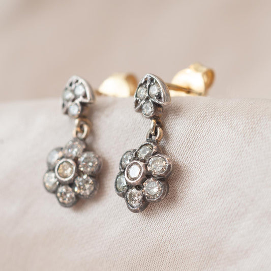 Diamond daisy drop earrings Diamond daisy drop earrings