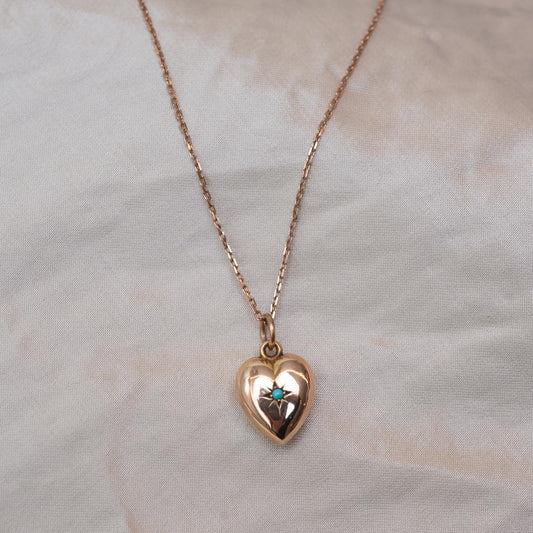 Turquoise puff heart pendant Turquoise puff heart pendant