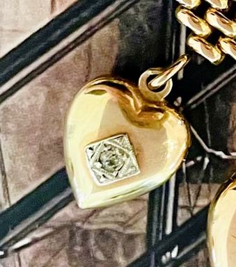 Diamond antique heart pendant
