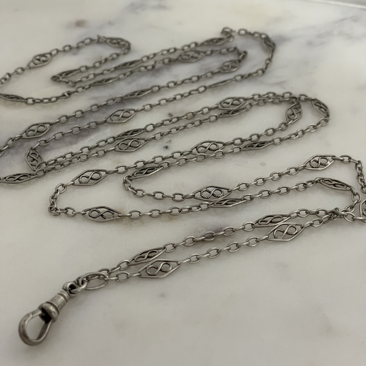 French antique silver chain 130cm