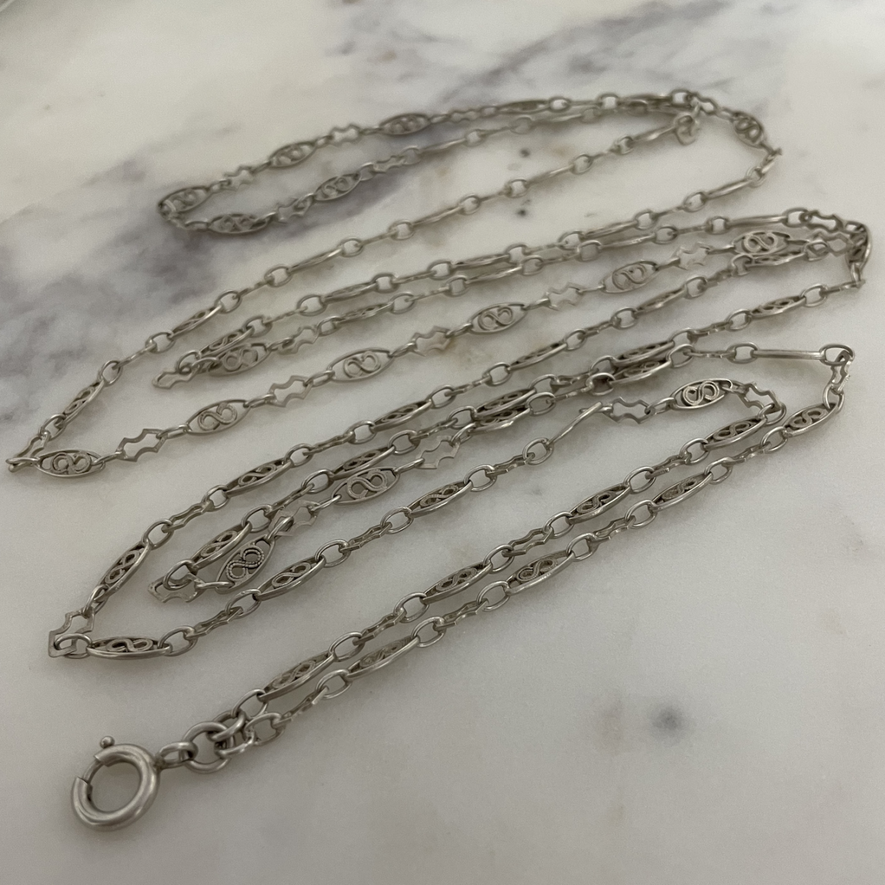 Antique French silver chain