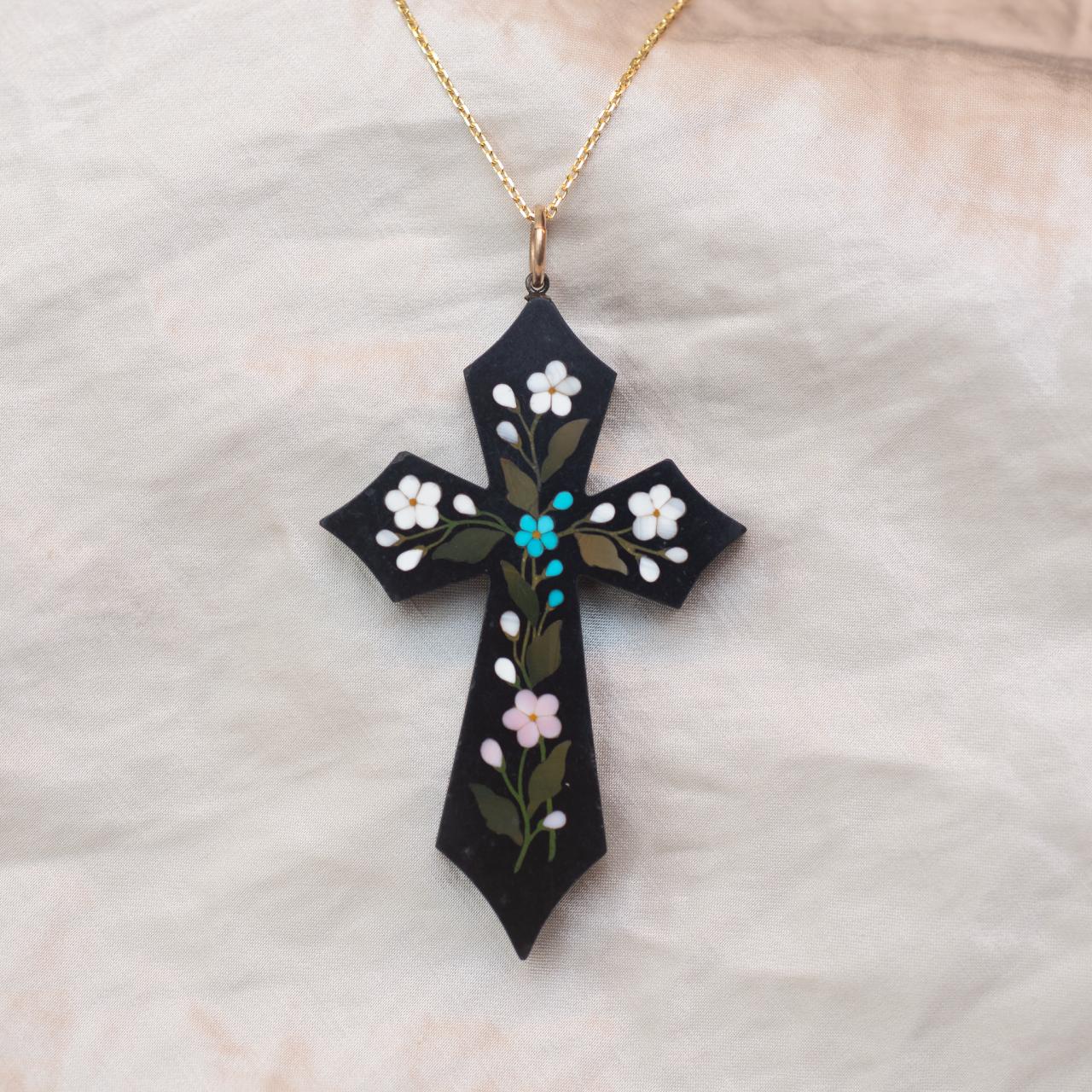 Petra Dura cross pendant