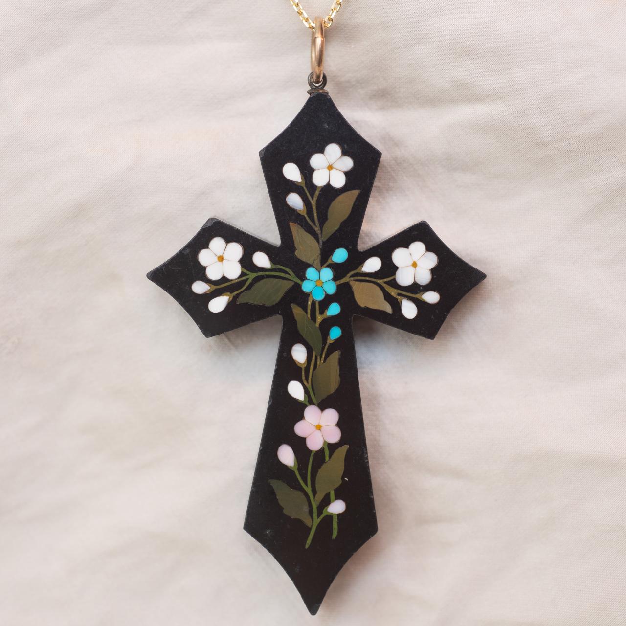 Petra Dura cross pendant