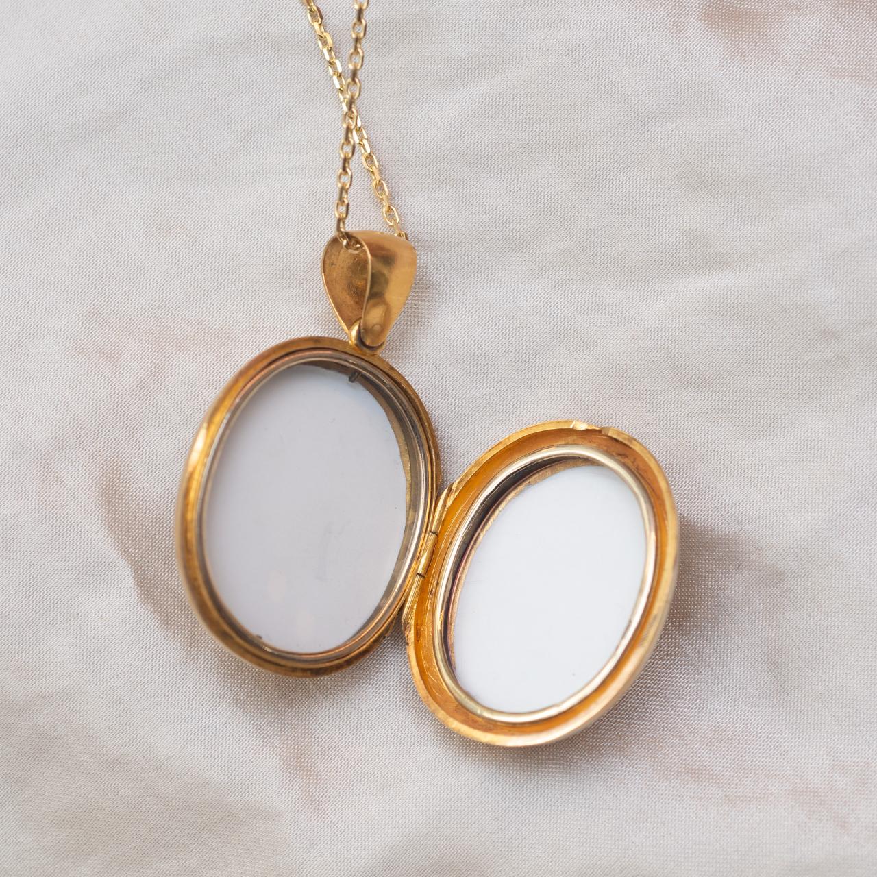 Antique pearl & enamel locket