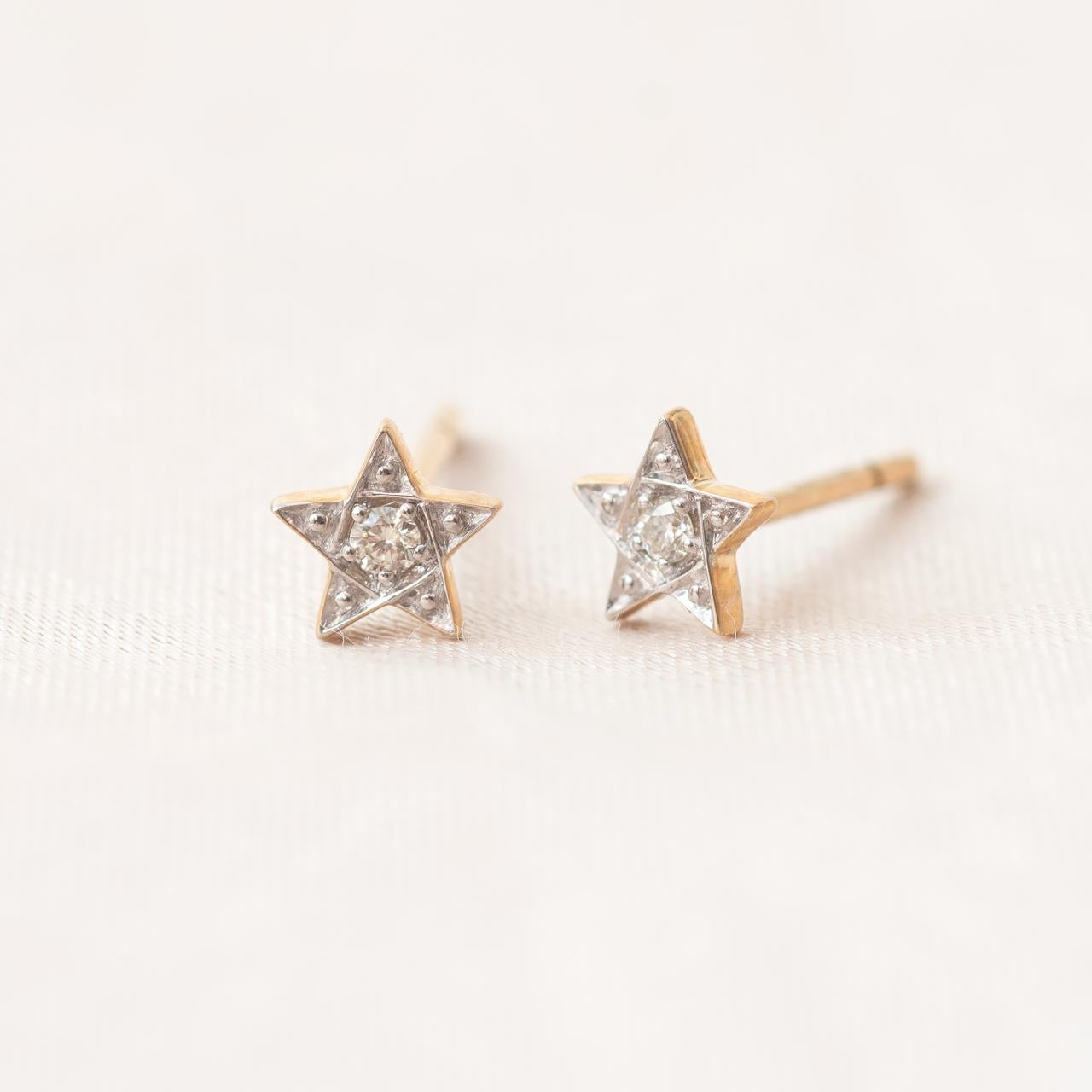 Lucette Diamond Star Stud Earrings