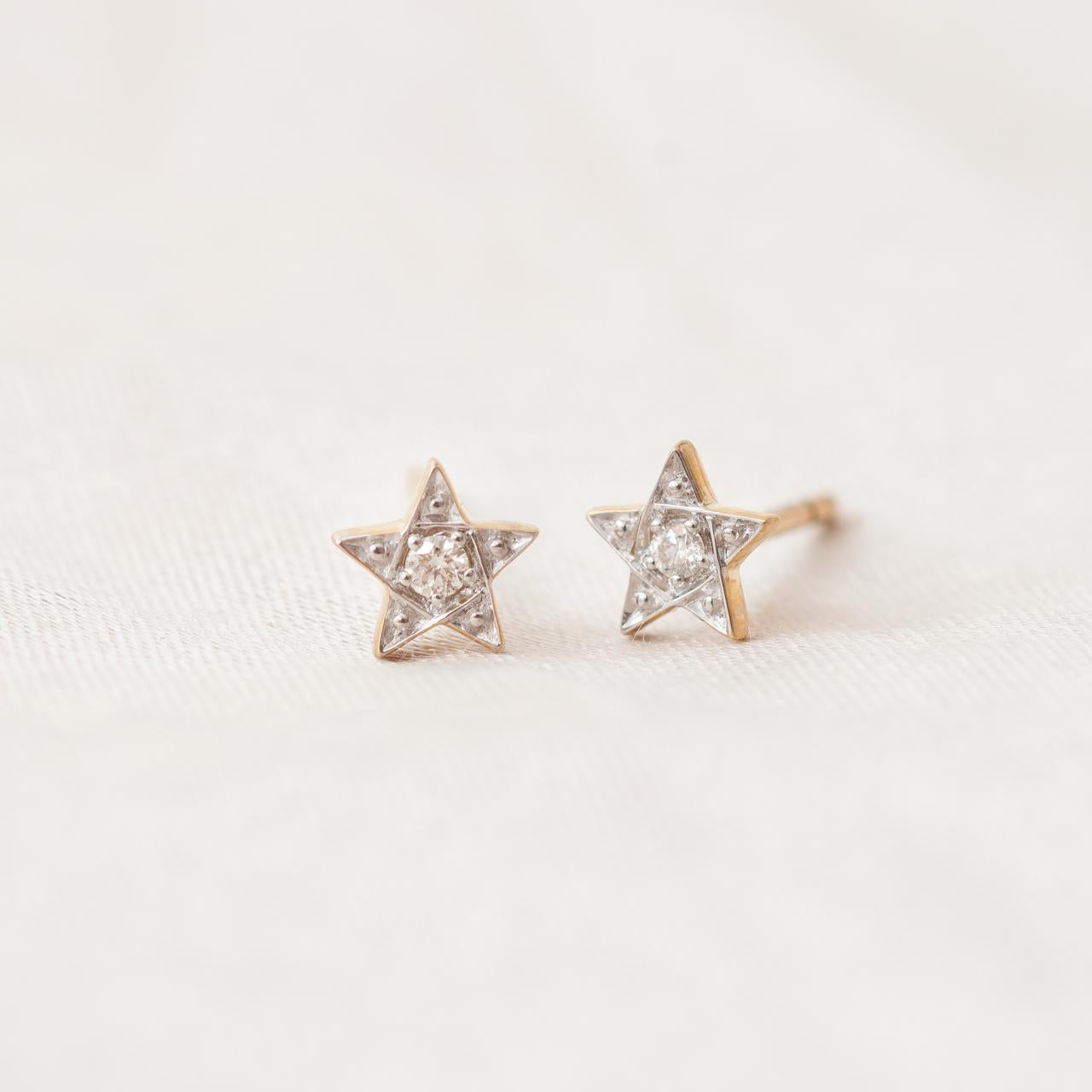 Lucette Diamond Star Stud Earrings