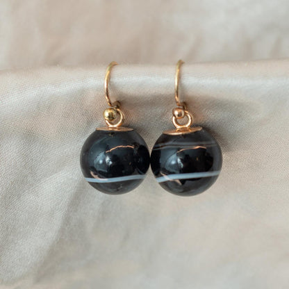 Antique agate swing earrings