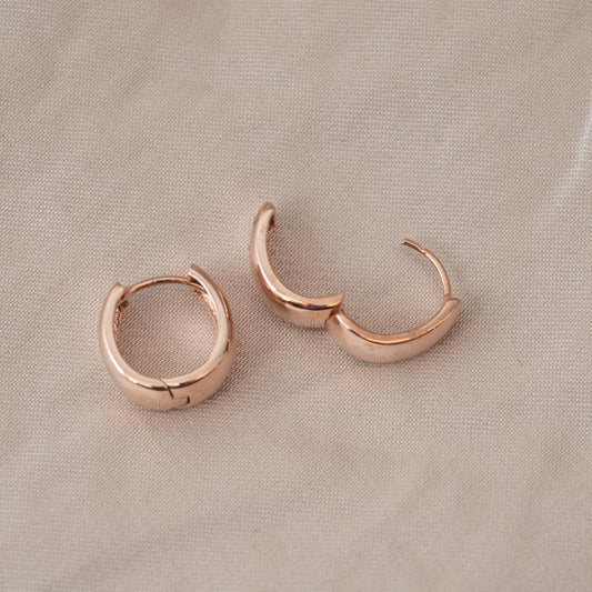 Taper Huggie earrings, rose gold Taper Huggie earrings, rose gold