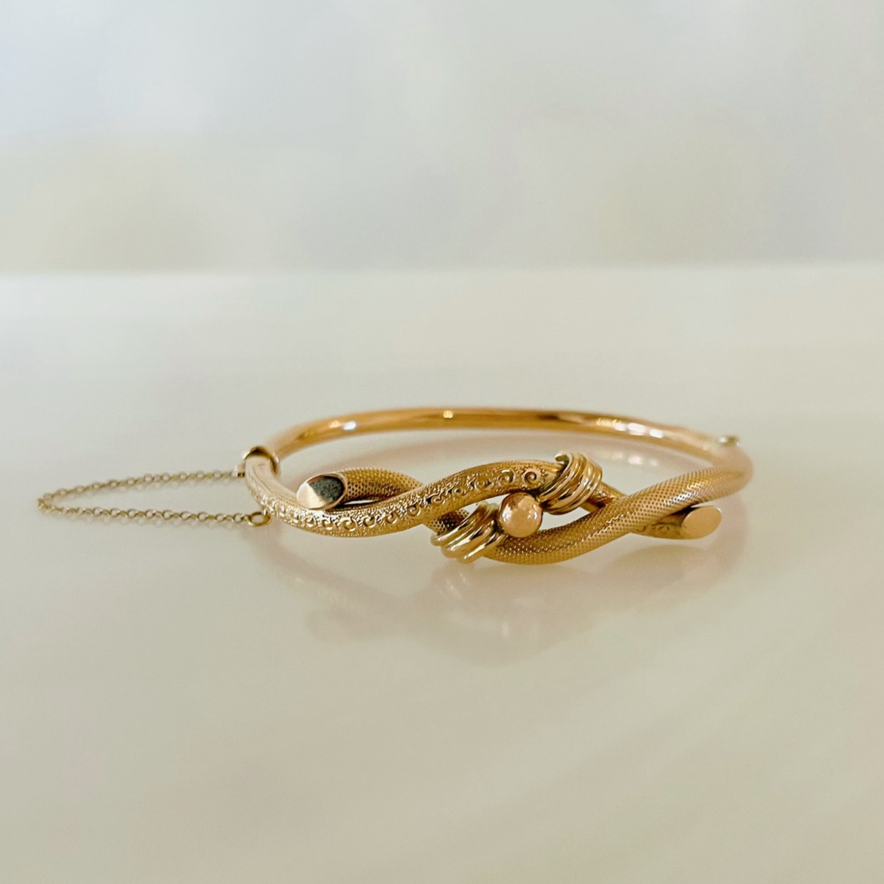 Antique Lover's Knot Rosey Gold Bangle